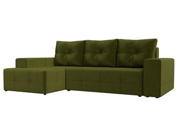 Угловой раскладной диван Перри, Зеленый (микровельвет) в Южно-Сахалинске - предосмотр