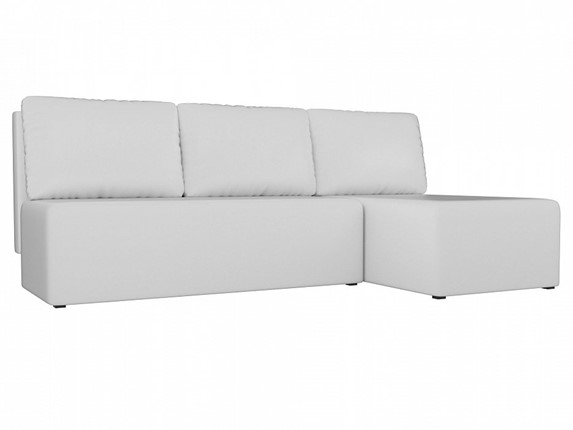 Угловой раскладной диван Поло, Белый (экокожа) в Южно-Сахалинске - изображение