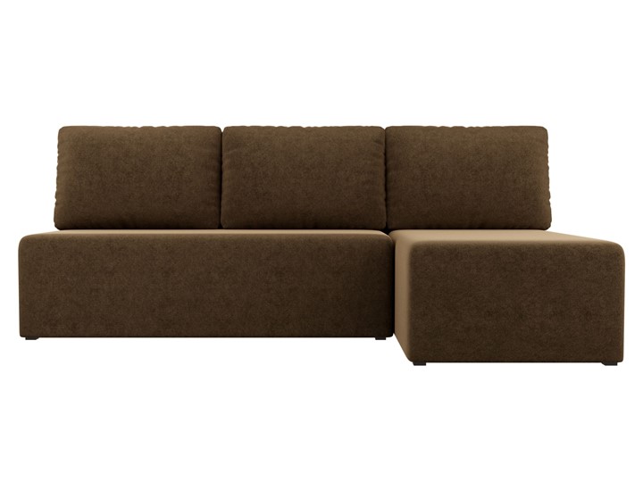 Угловой диван с оттоманкой Поло, Коричневый (микровельвет) в Южно-Сахалинске - изображение 1