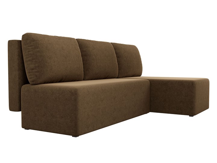 Угловой диван с оттоманкой Поло, Коричневый (микровельвет) в Южно-Сахалинске - изображение 2