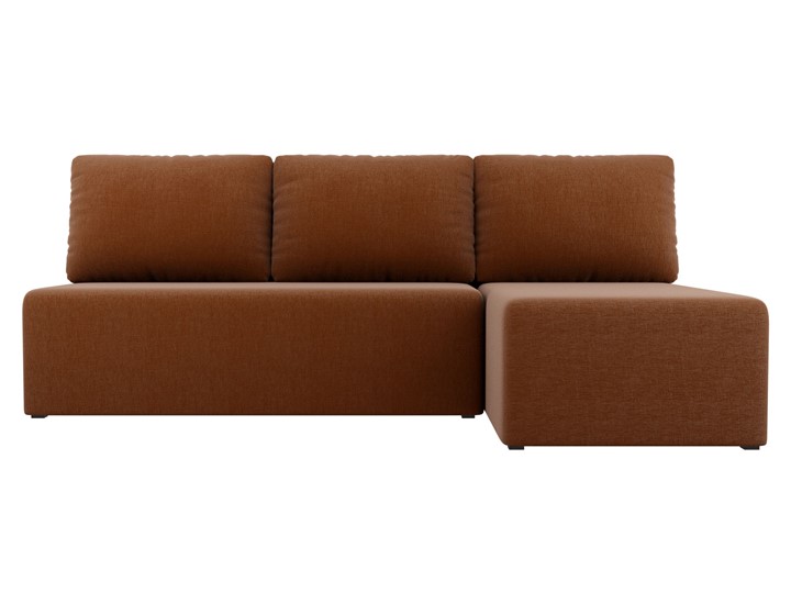 Угловой диван с оттоманкой Поло, Коричневый (рогожка) в Южно-Сахалинске - изображение 1