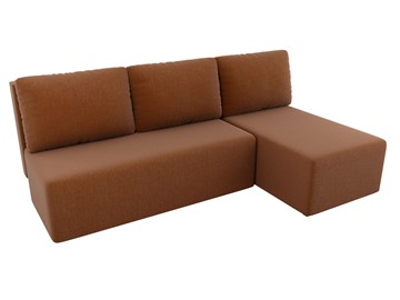 Угловой диван с оттоманкой Поло, Коричневый (рогожка) в Южно-Сахалинске - предосмотр 3