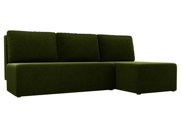 Угловой раскладной диван Поло, Зеленый (микровельвет) в Южно-Сахалинске - предосмотр