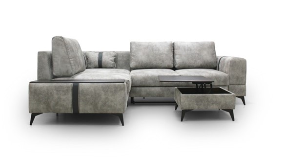 Угловой диван с узкой спинкой Даллас  м6,2+м3+м4+м9+м6+м15 отдельный +2 малые подушки+ящик в малой части в Южно-Сахалинске - изображение