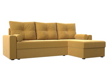 Угловой раскладной диван Верона Лайт, Желтый (микровельвет) в Южно-Сахалинске