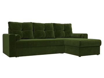 Угловой раскладной диван Верона, Зеленый (микровельвет) в Южно-Сахалинске - предосмотр