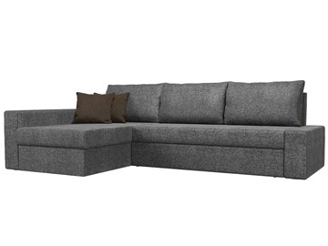 Угловой диван для гостиной Версаль, Серый/Коричневый (рогожка) в Южно-Сахалинске - предосмотр