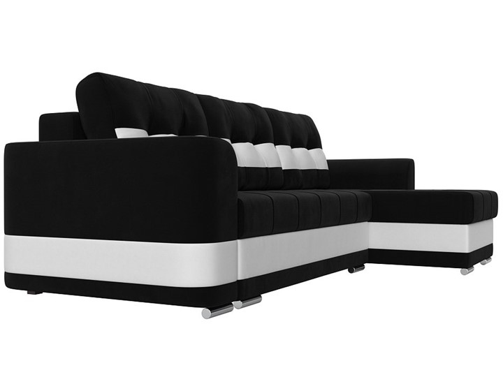 Угловой диван Честер, Черный/белый (вельвет/экокожа) в Южно-Сахалинске - изображение 2