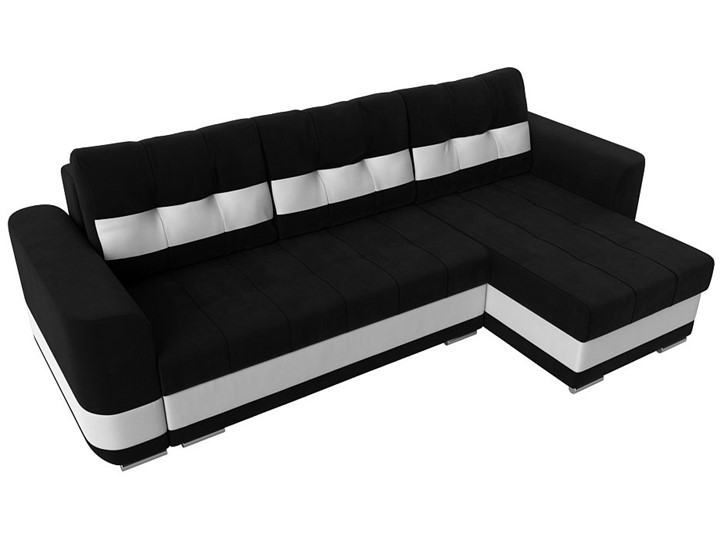 Угловой диван Честер, Черный/белый (вельвет/экокожа) в Южно-Сахалинске - изображение 4
