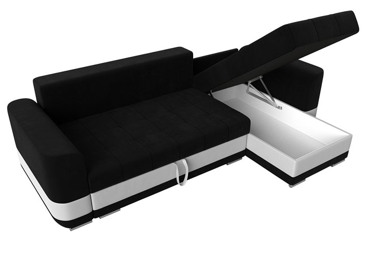Угловой диван Честер, Черный/белый (вельвет/экокожа) в Южно-Сахалинске - изображение 5