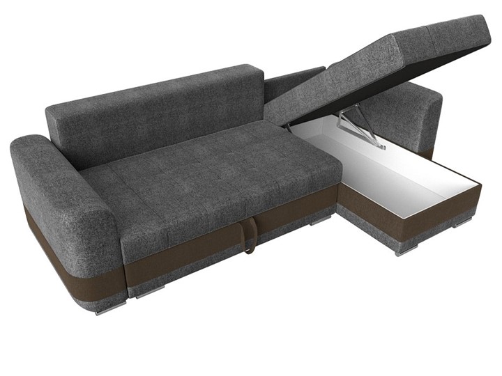 Угловой диван Честер, Серый/коричневый (рогожка) в Южно-Сахалинске - изображение 5