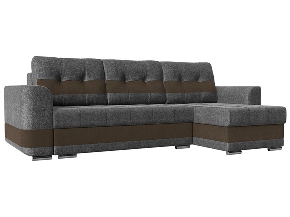 Угловой диван Честер, Серый/коричневый (рогожка) в Южно-Сахалинске - изображение