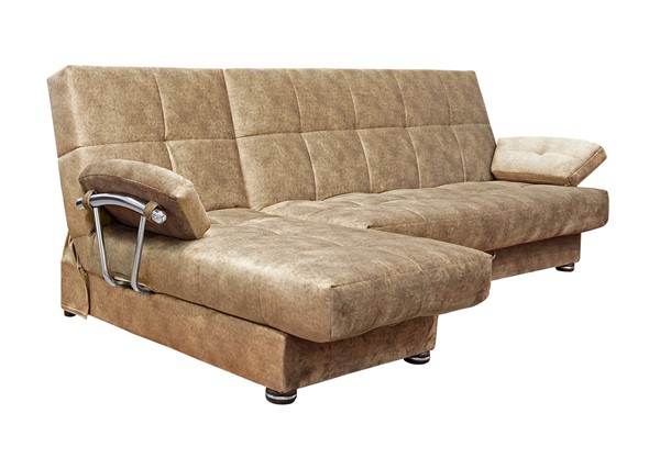 Угловой диван Милана 6 ДУ с хром. подлокотниками, НПБ в Южно-Сахалинске - изображение