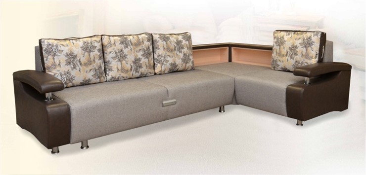 Угловой диван Престиж-15 люкс с полкой (НПБ) в Южно-Сахалинске - изображение 2