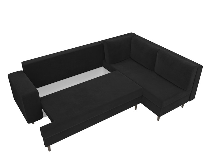 Угловой диван Сильвана, Черный (велюр) в Южно-Сахалинске - изображение 5