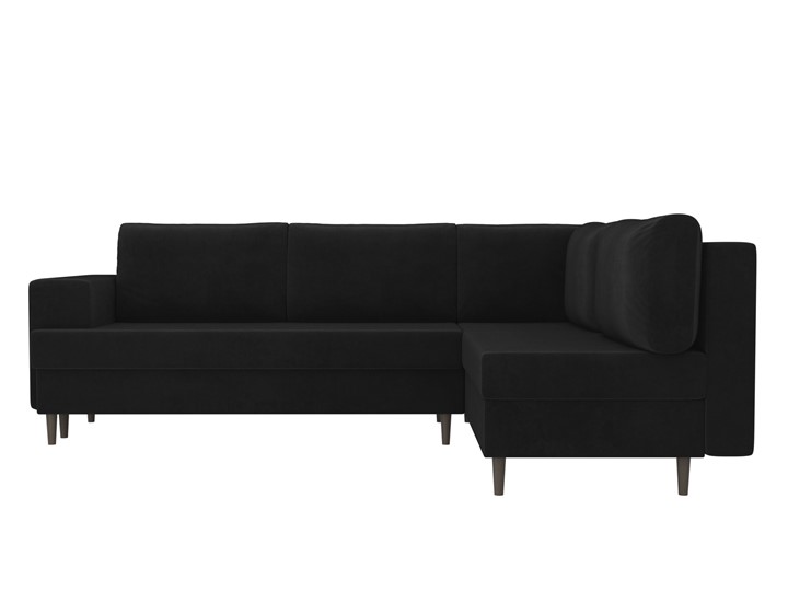 Угловой диван Сильвана, Черный (велюр) в Южно-Сахалинске - изображение 1