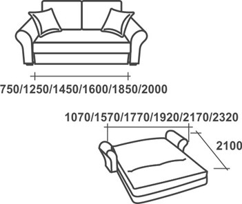 Прямой диван Аккордеон-1, 180 (прямые подлокотники) в Южно-Сахалинске - предосмотр 2