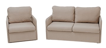Мебельный комплект Амира бежевый диван + кресло в Южно-Сахалинске - предосмотр