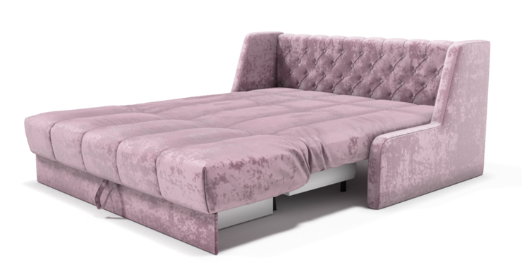 Прямой диван Аккордеон-Кровать 1,55 с каретной утяжкой, полоска (ППУ) в Южно-Сахалинске - изображение 2