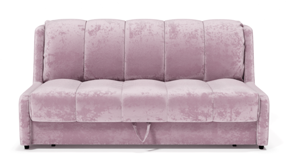 Прямой диван Аккордеон-Кровать 1,55 с каретной утяжкой, полоска (НПБ) в Южно-Сахалинске - изображение