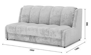 Прямой диван Аккордеон-Кровать 1,55 с каретной утяжкой, полоска (НПБ) в Южно-Сахалинске - предосмотр 5