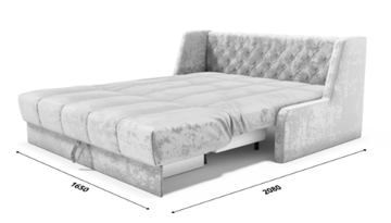 Прямой диван Аккордеон-Кровать 1,55 с каретной утяжкой, полоска (НПБ) в Южно-Сахалинске - предосмотр 6