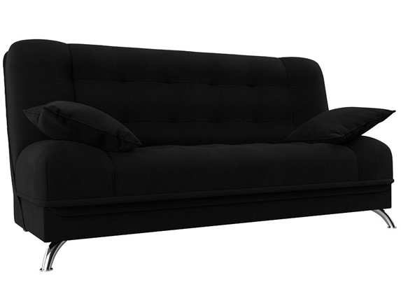 Прямой диван Анна, Черный (микровельвет) в Южно-Сахалинске - изображение