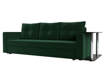 Прямой диван Атланта лайт со столом, Зеленый (Велюр) в Южно-Сахалинске - предосмотр