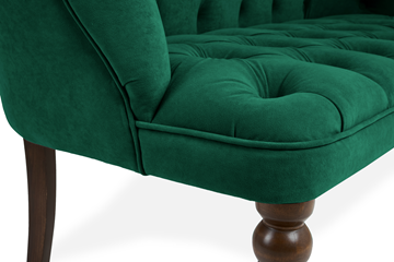 Прямой диван Бриджит зеленый ножки коричневые в Южно-Сахалинске - предосмотр 5