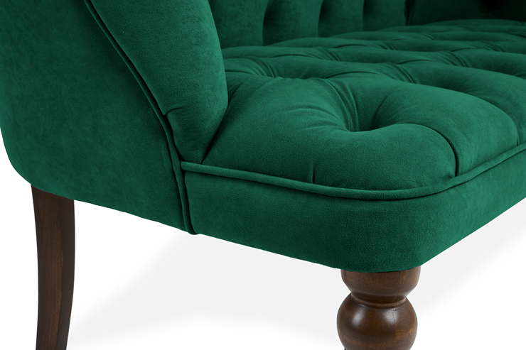 Прямой диван Бриджит зеленый ножки коричневые в Южно-Сахалинске - изображение 5