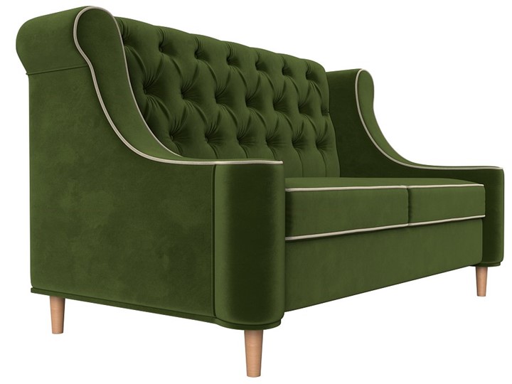 Прямой диван Бронкс, Зеленый\Бежевый (Микровельвет) в Южно-Сахалинске - изображение 2