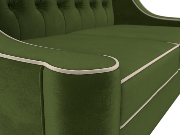 Прямой диван Бронкс, Зеленый\Бежевый (Микровельвет) в Южно-Сахалинске - изображение 3