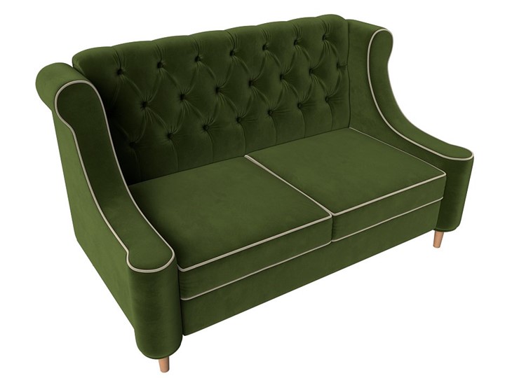 Прямой диван Бронкс, Зеленый\Бежевый (Микровельвет) в Южно-Сахалинске - изображение 4