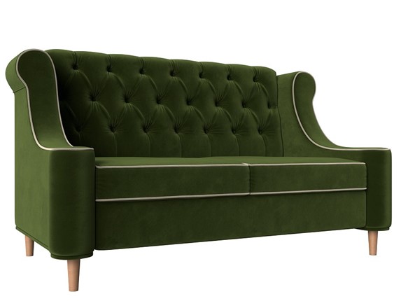 Прямой диван Бронкс, Зеленый\Бежевый (Микровельвет) в Южно-Сахалинске - изображение