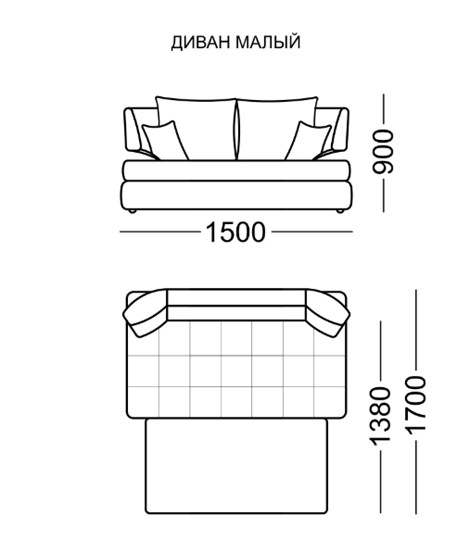 Прямой диван Бруно Элита 50Б малый в Южно-Сахалинске - изображение 2
