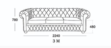 Прямой диван Честер 3М (седафлекс) в Южно-Сахалинске - предосмотр 9
