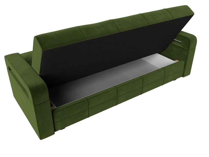 Прямой диван Гермес лайт книжка, Зеленый (Микровельвет) в Южно-Сахалинске - изображение 1