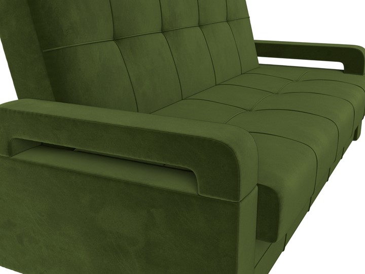 Прямой диван Гермес лайт книжка, Зеленый (Микровельвет) в Южно-Сахалинске - изображение 5