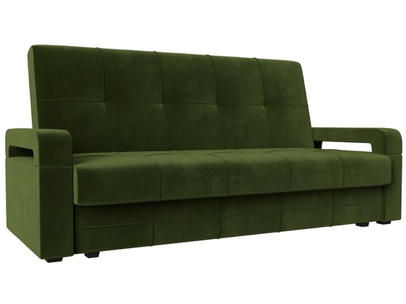 Прямой диван Гермес лайт книжка, Зеленый (Микровельвет) в Южно-Сахалинске - изображение