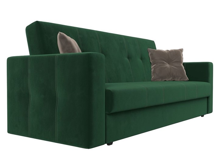 Прямой диван Лига-016, Зеленый\Коричневый (велюр) в Южно-Сахалинске - изображение 6