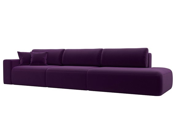 Диван прямой Лига-036 Модерн Лонг, Фиолетовый (микровельвет) в Южно-Сахалинске - изображение