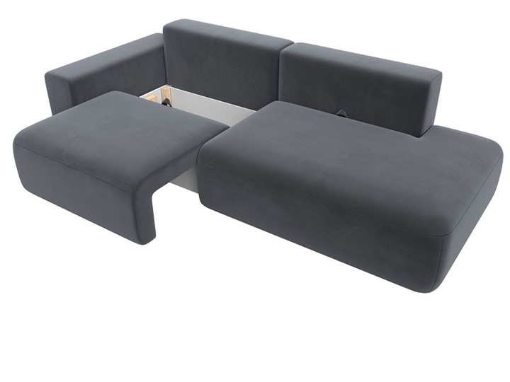 Прямой диван Лига-036 Модерн, Серый (велюр) в Южно-Сахалинске - изображение 1