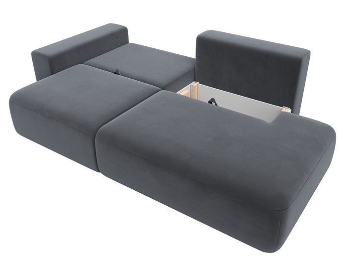 Прямой диван Лига-036 Модерн, Серый (велюр) в Южно-Сахалинске - изображение 2