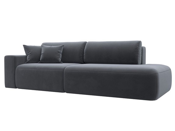 Прямой диван Лига-036 Модерн, Серый (велюр) в Южно-Сахалинске - изображение