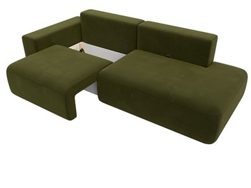 Прямой диван Лига-036 Модерн, Зеленый (Микровельвет) в Южно-Сахалинске - предосмотр 1