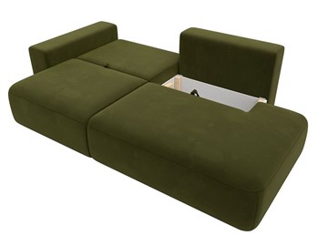 Прямой диван Лига-036 Модерн, Зеленый (Микровельвет) в Южно-Сахалинске - предосмотр 2