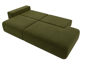 Прямой диван Лига-036 Модерн, Зеленый (Микровельвет) в Южно-Сахалинске - предосмотр 3