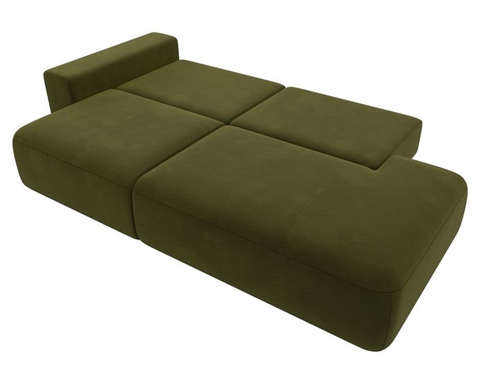 Прямой диван Лига-036 Модерн, Зеленый (Микровельвет) в Южно-Сахалинске - изображение 3