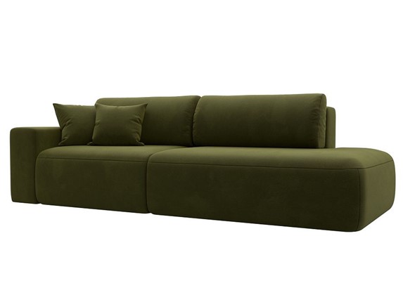Прямой диван Лига-036 Модерн, Зеленый (Микровельвет) в Южно-Сахалинске - изображение