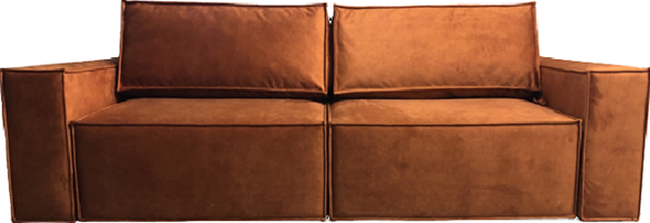 Прямой диван Лофт БЛ2-БП2 (Ремни/Еврокнижка) в Южно-Сахалинске - изображение